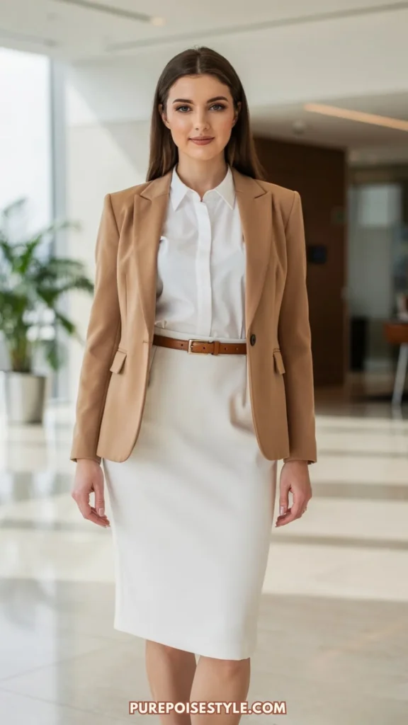 white dress outfit ideas Chic for the Office