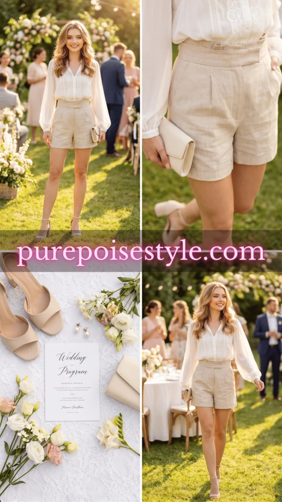 Tailored Linen Shorts with a Blouse