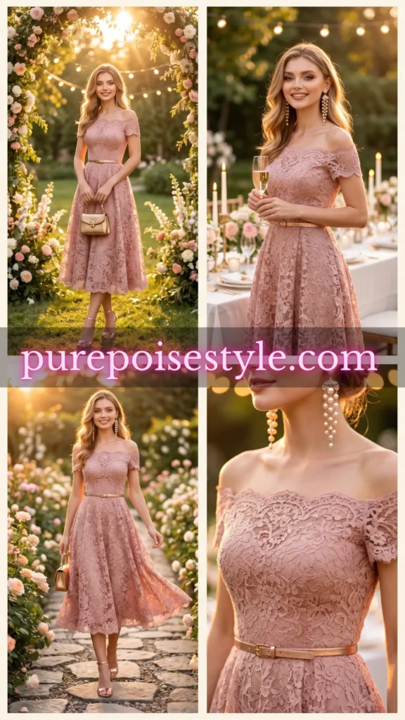 Pink Lace Dress Looks for a Wedding Guest