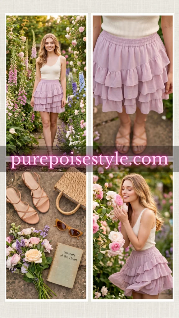 Ruffled Mini Skirt with a Simple Tank