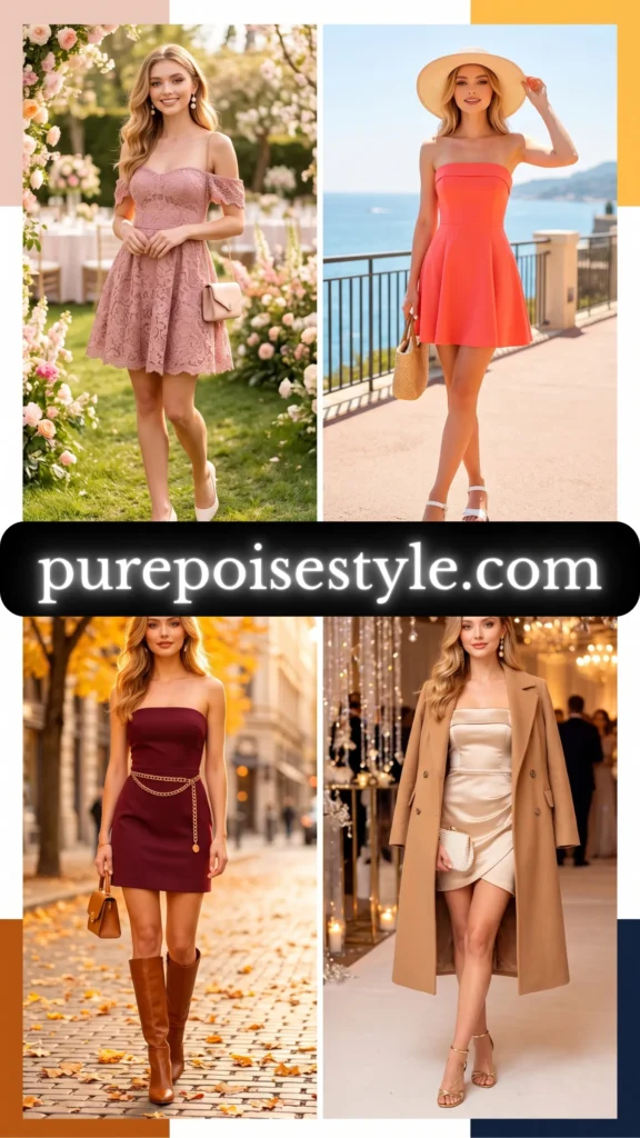 Strapless Mini Dress Outfits Across Every Season
