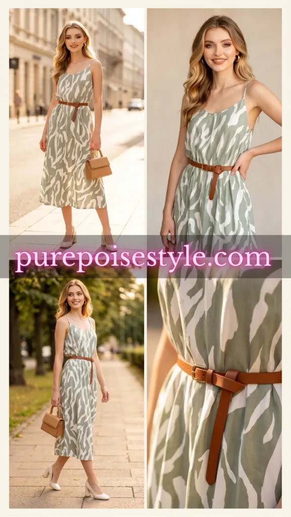 Sundress Outfit Ideas with a Leather Belt