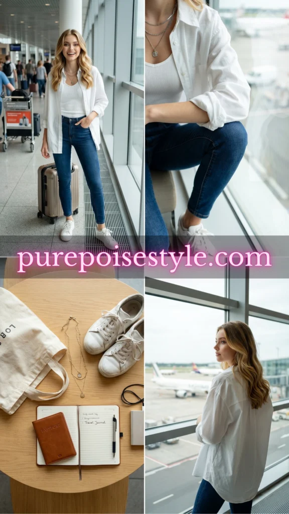 The Skinny Jeans with an Oversized Button-Down - Classic Blue Jeans