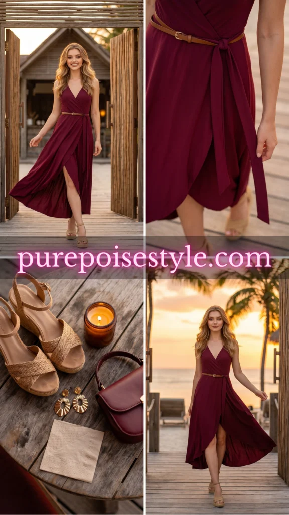 Wrap Swim Dress with a Belted Waist Swimsuit Dress Style