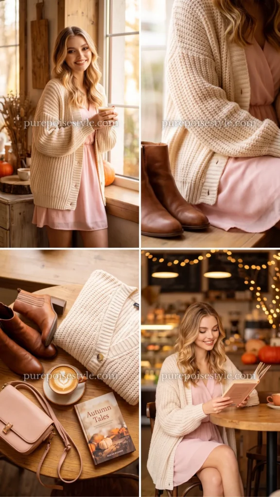 Baby Pink Mini Dress with Cardigan