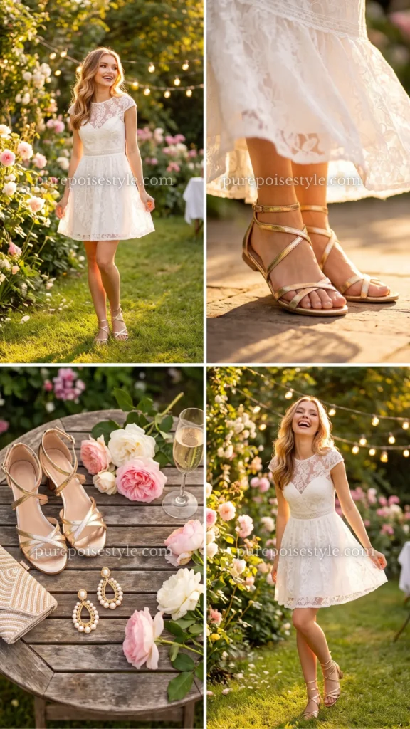 Boho Dress with Metallic Sandals