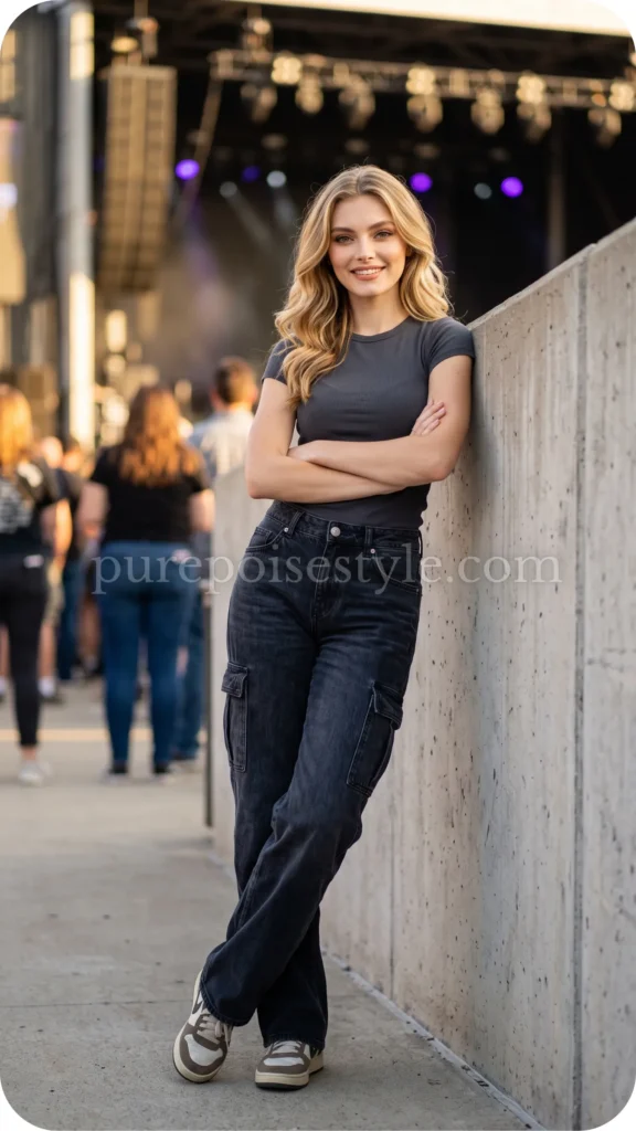 Cargo Jeans with a Fitted Top