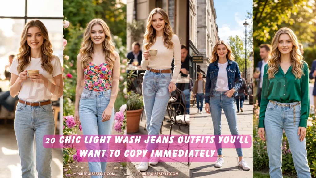 Featured image - 20 Chic Light Wash Jeans Outfits You'll Want to Copy Immediately