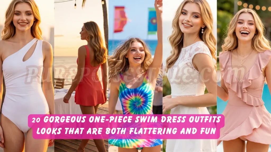 Featured image - 20 Gorgeous One-Piece Swim Dress Outfits Looks That Are Both Flattering and Fun