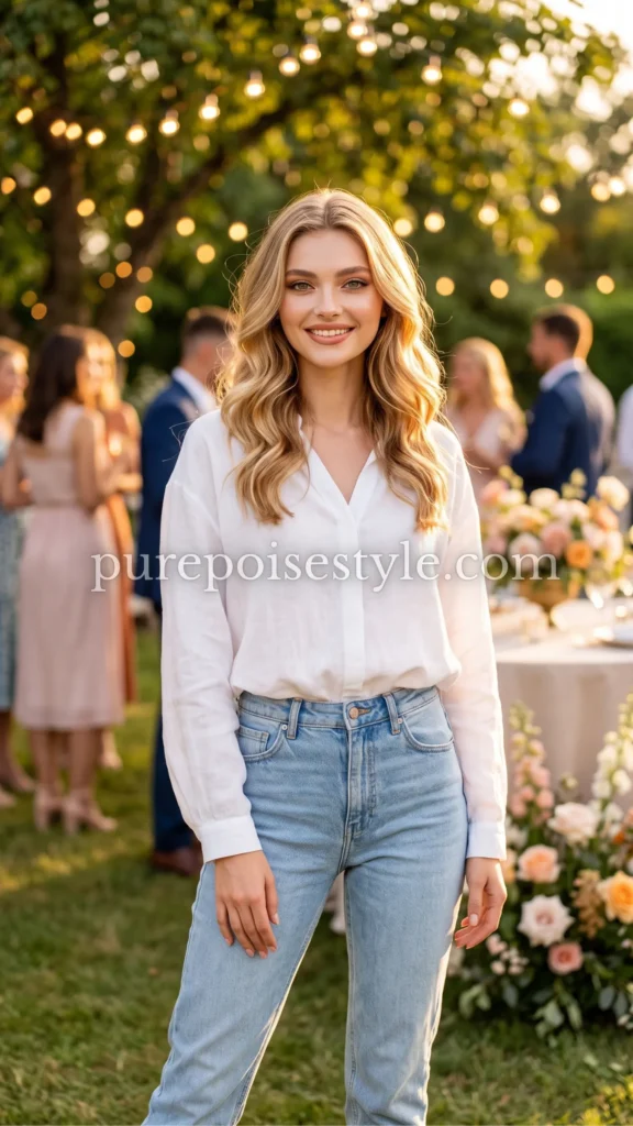 Light Wash Jeans with a Blouse
