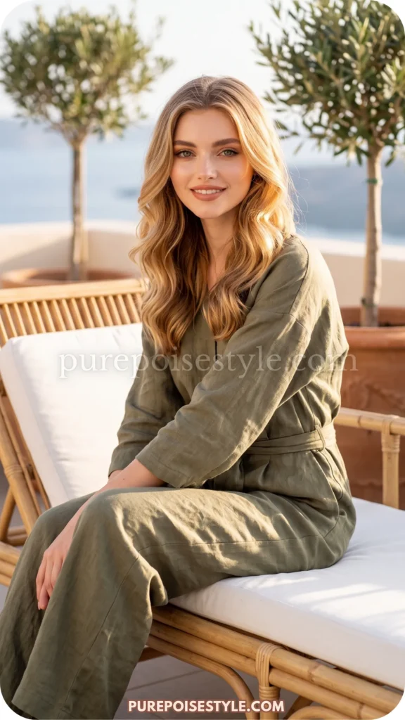 Linen Jumpsuit with a Belt