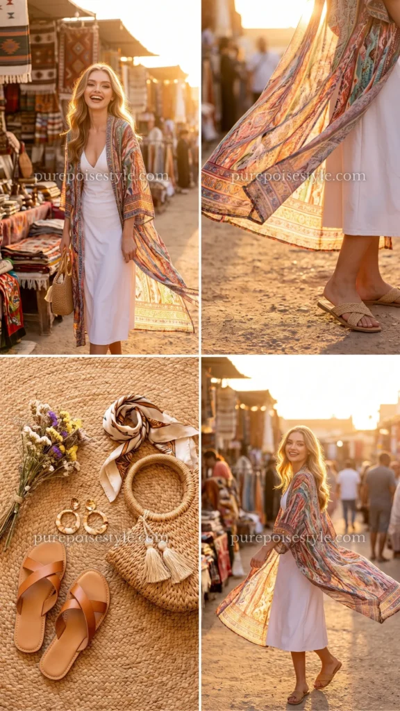 Midi One-Piece Swim Dress with a Kimono