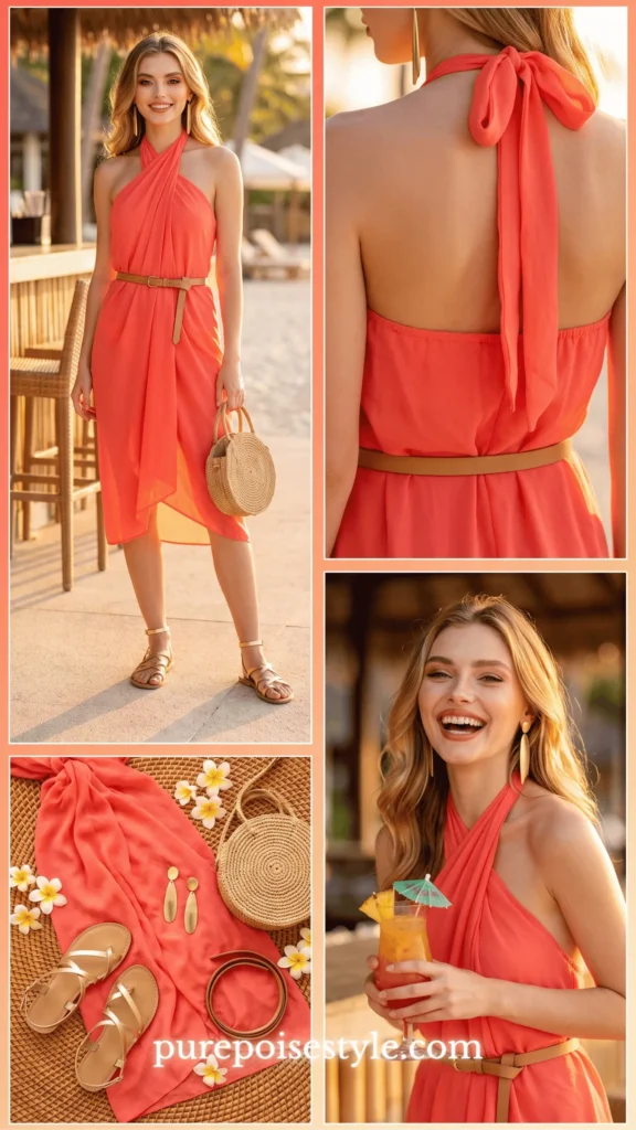 Pareo Style Wrap as a Halter Dress