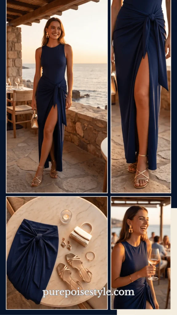 Pareo Style Wrap as a Side-Slit Maxi Dress
